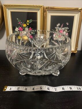 Bohemian crystalClear Cut Glass Decorative Bowl - Elegant Crystal-Style Home Art